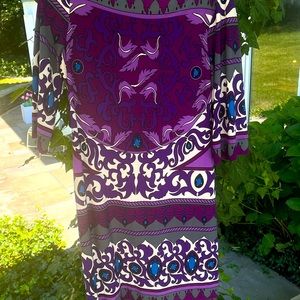 Donna Morgan Purple Paisley Dress